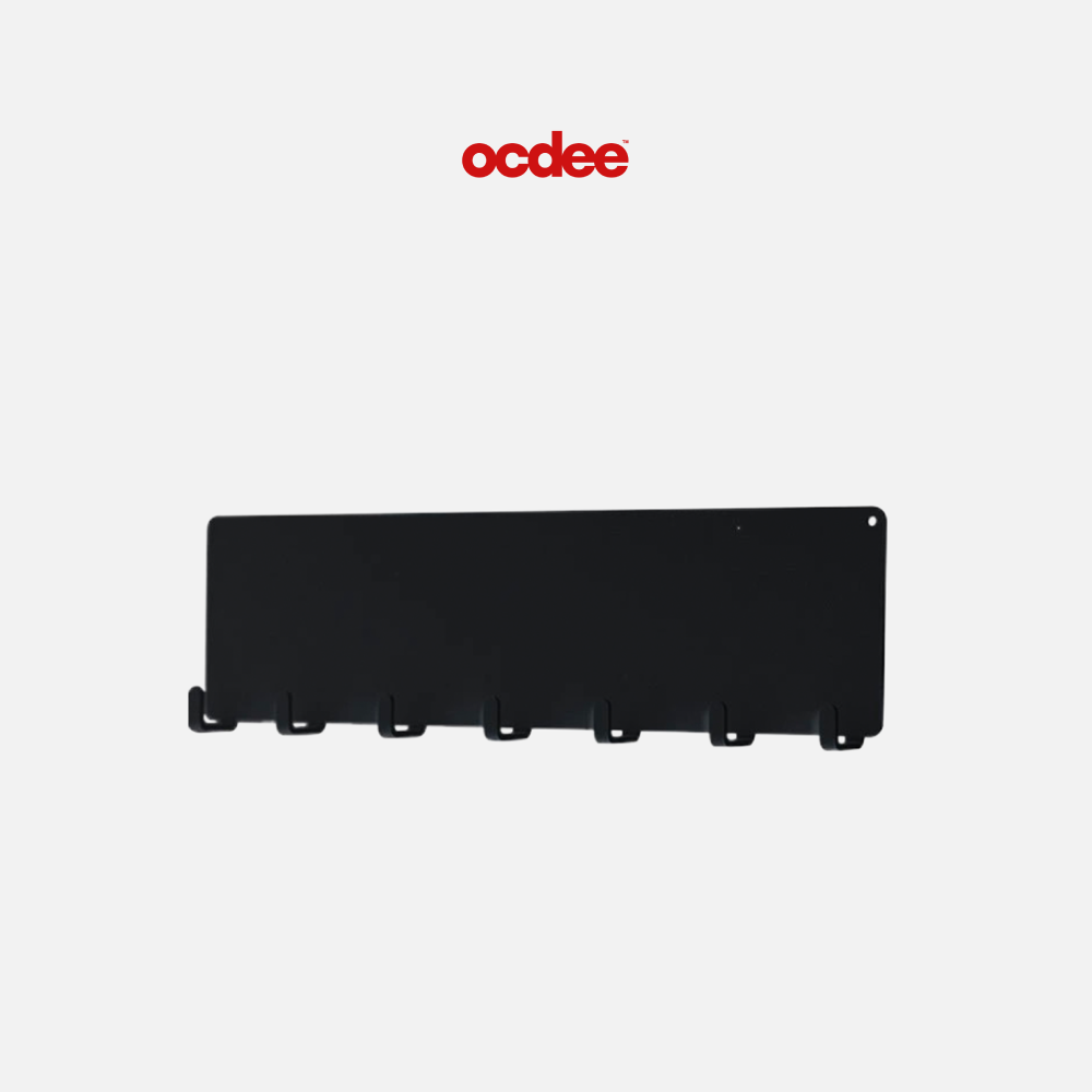 OCDEE™ MagicBoard Accessories - Metal Hook Rack with 7 hooks - Black