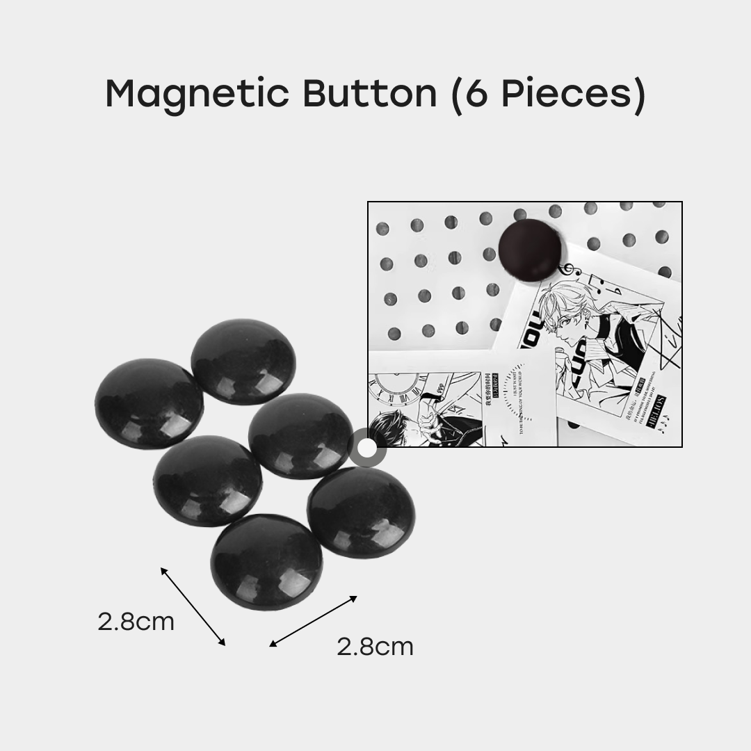 OCDEE™ MagicBoard Accessories - Magnetic Button (6 Pieces) - Black