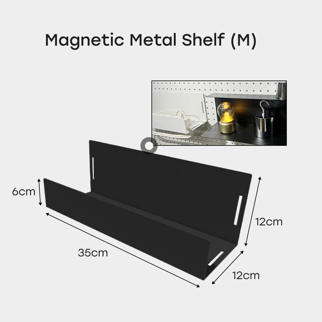 OCDEE™ MagicBoard Accessories - Magnetic Metal Shelf (M) - Black